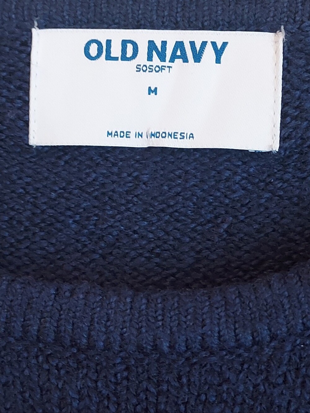 Old Navy Rugby Stripe Sweater Short Puff Sleeve Navy Blue Red Medium NEW NWT - Picture 12 of 15